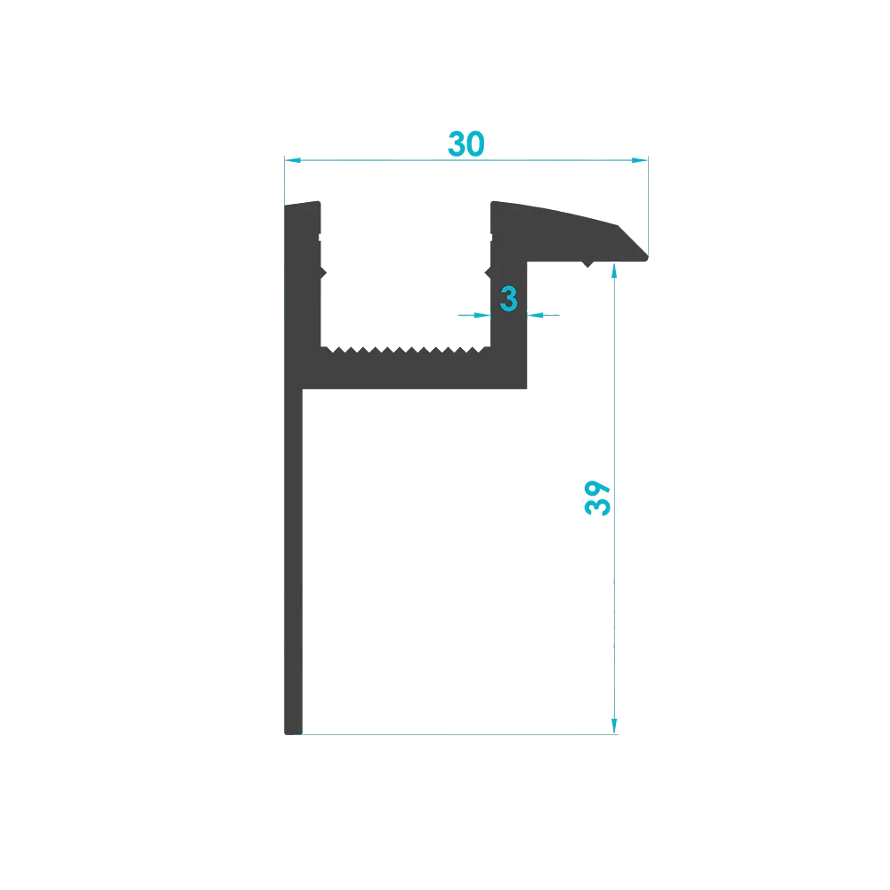 Solar Module End Clamp Profile 40mm (Code: 1362) — Engineering Section Drawing | SolarAlu Global