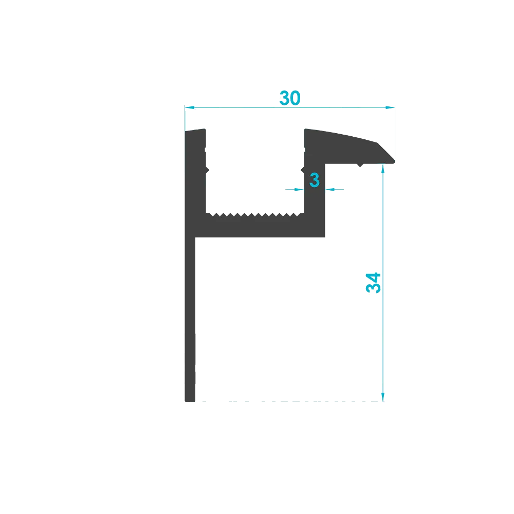 Solar Module End Clamp Profile 35mm (Code: 1363) — Engineering Section Drawing | SolarAlu Global
