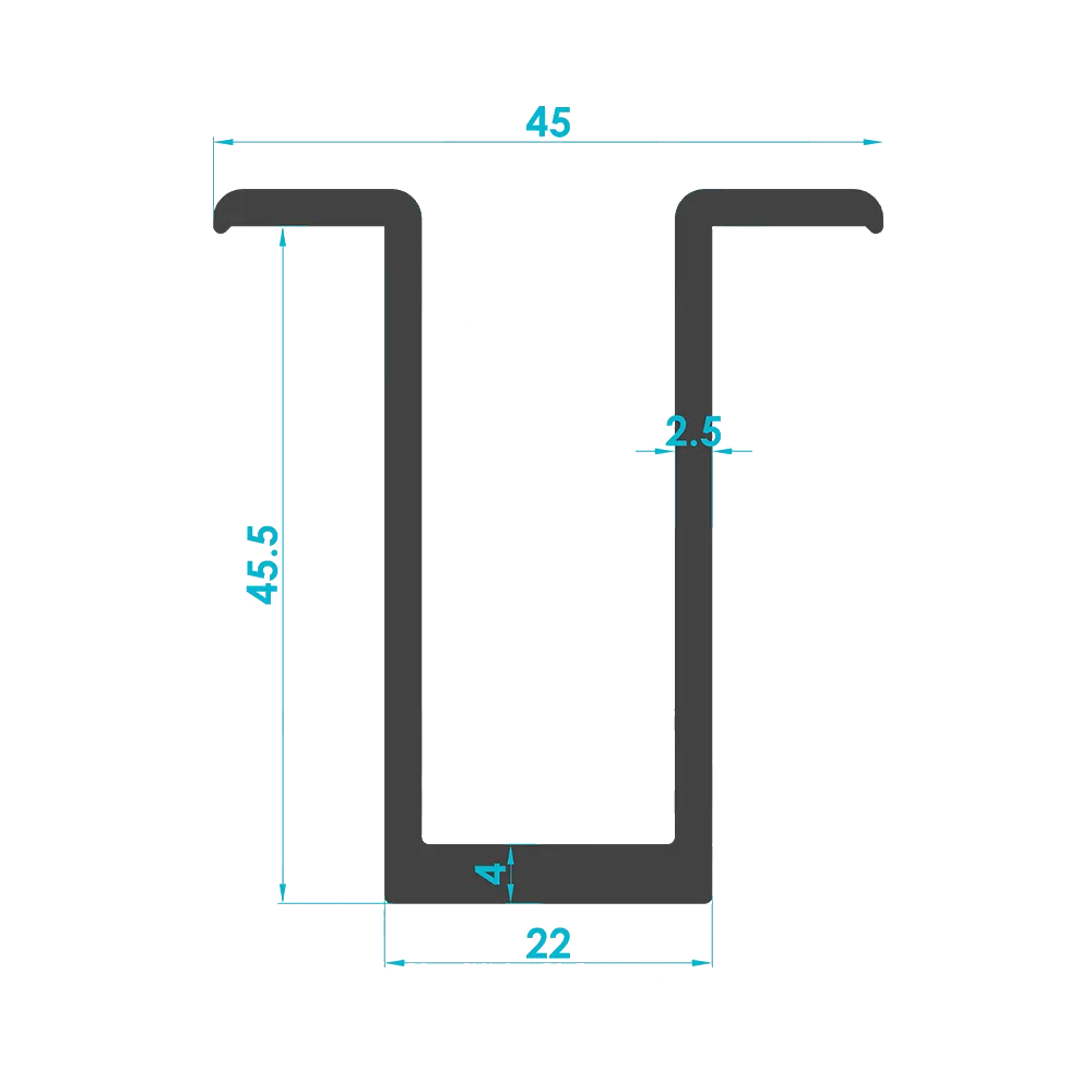 Solar Module Mid Clamp Profile 22mm (Code: 1392) — Engineering Section Drawing | SolarAlu Global