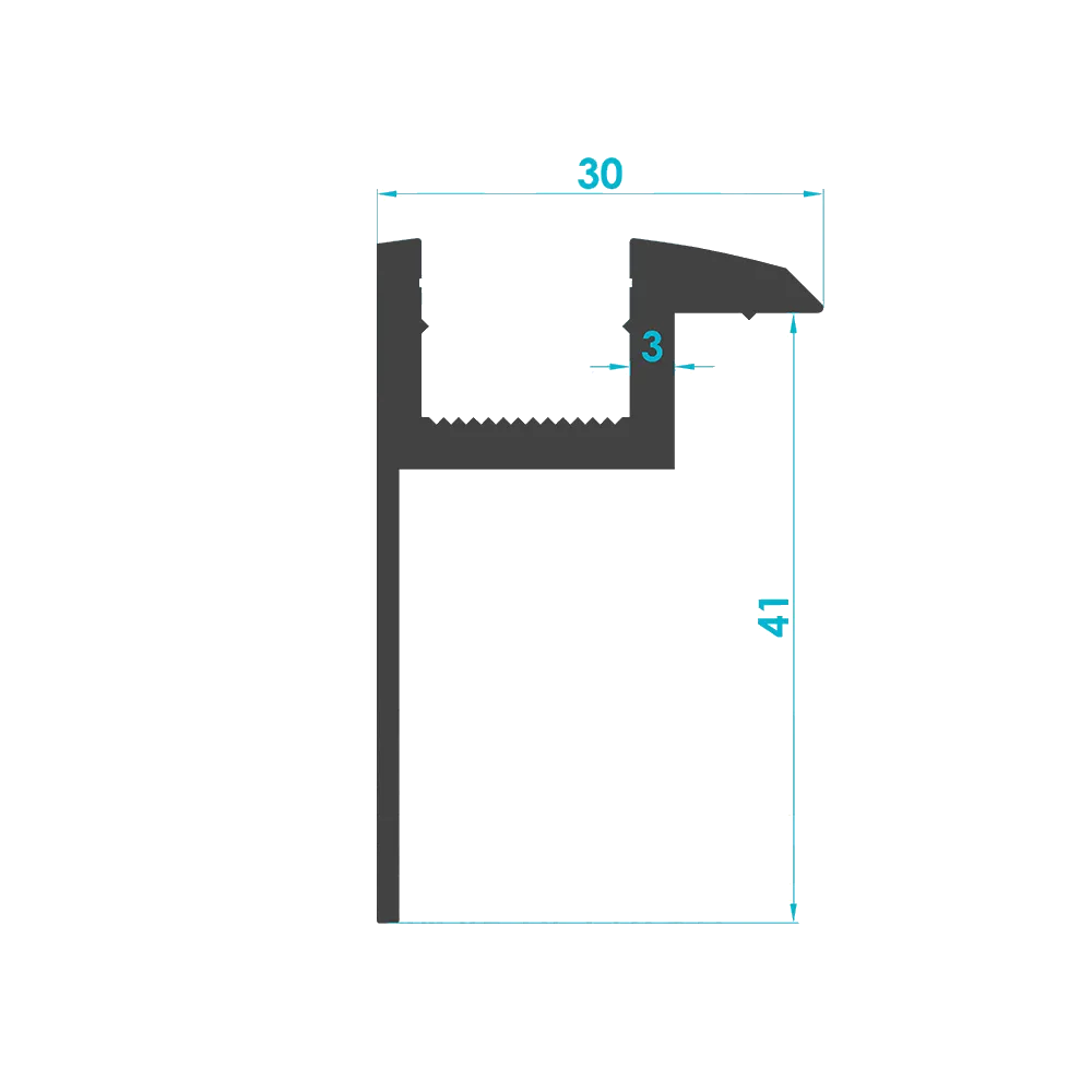 Solar Module End Clamp Profile 41mm (Code: 1669) — Engineering Section Drawing | SolarAlu Global
