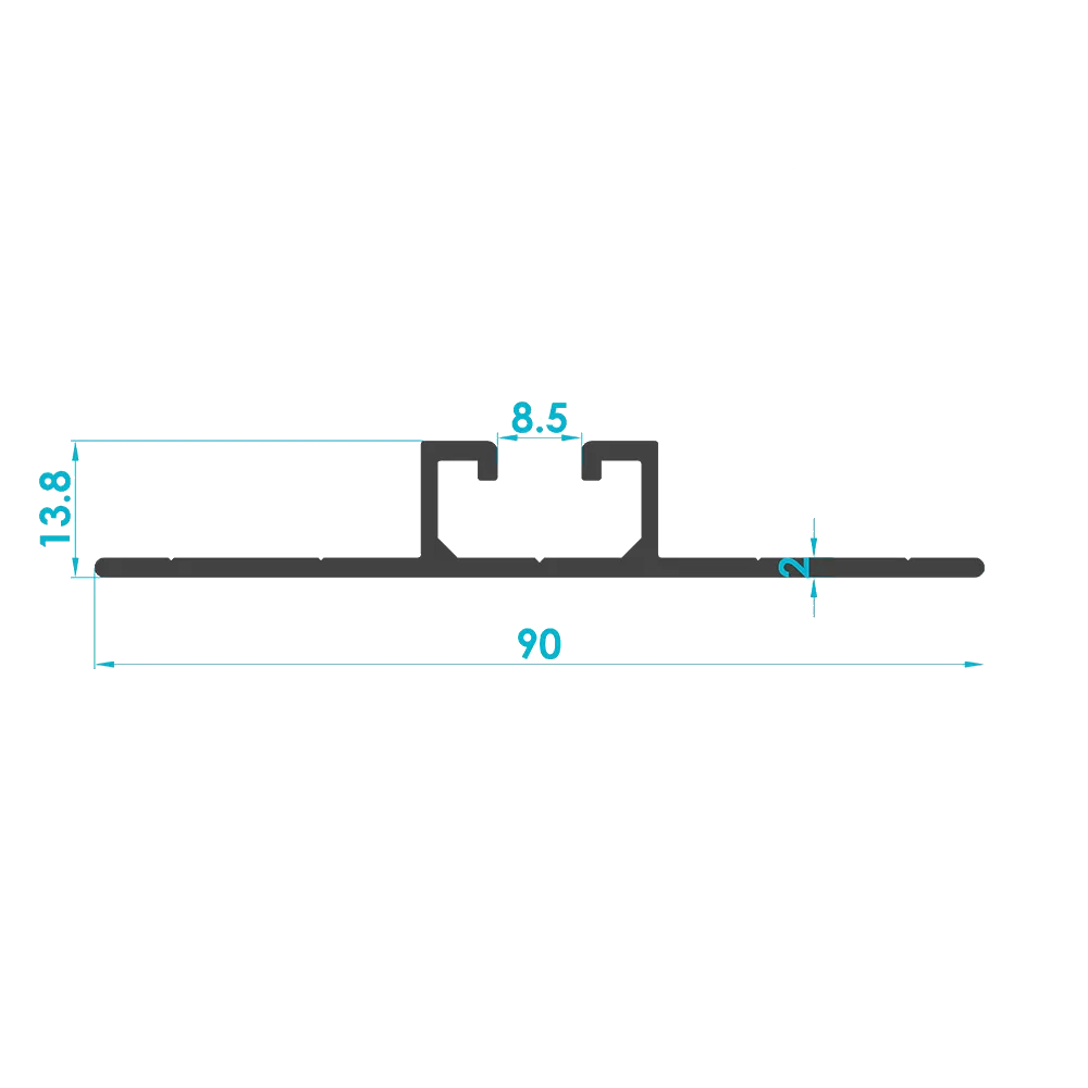 Solar Substructure Support Foot Profile (Code: 1677) — Engineering Section Drawing | SolarAlu Global