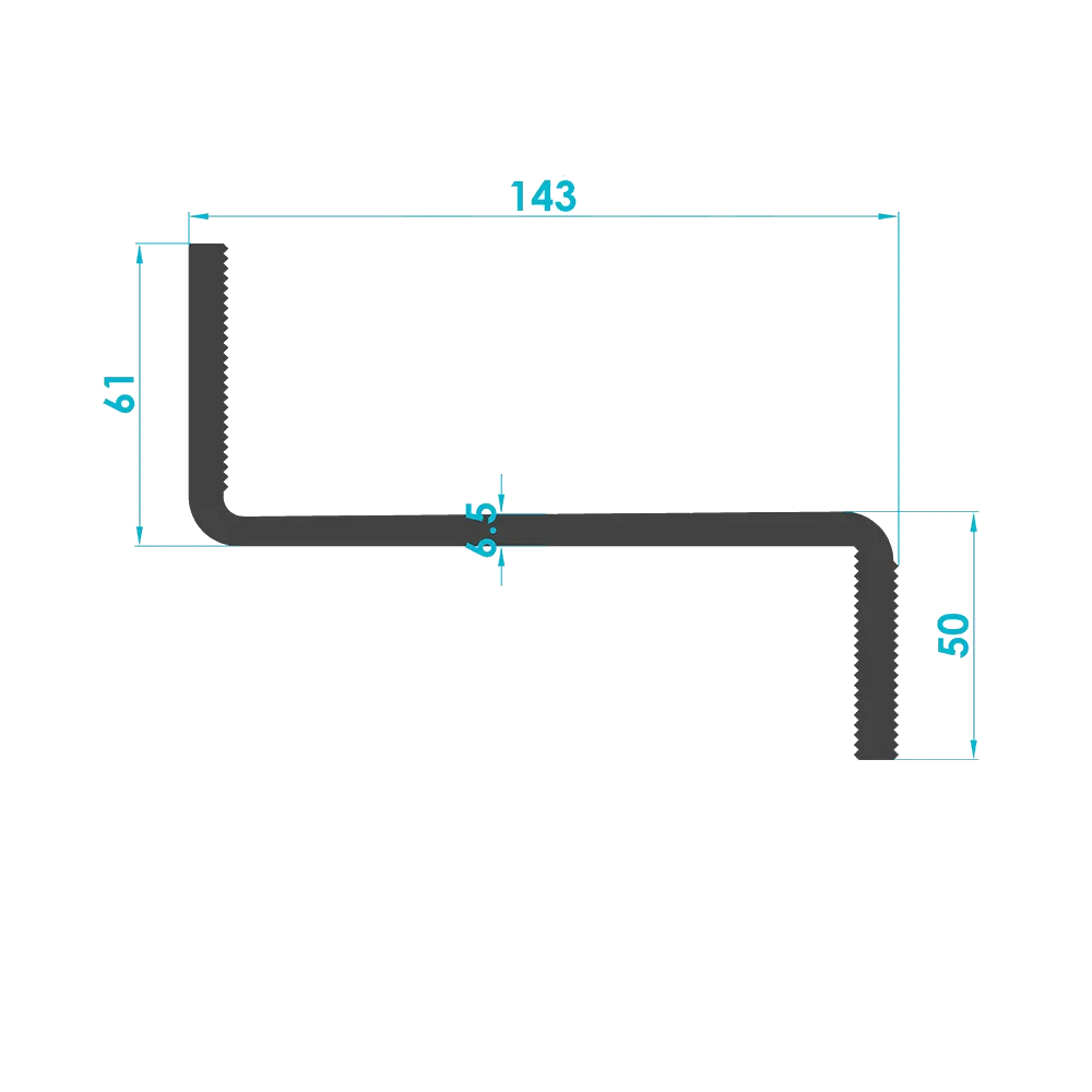 Adjustable Tile Roof Hook Bracket Profile (Code: 2252) — Engineering Section Drawing | SolarAlu Global