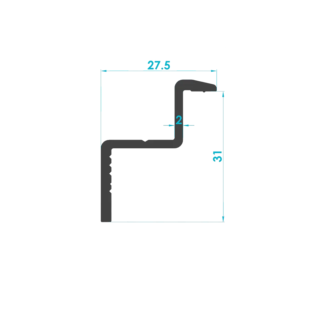 Solar Module End Clamp Profile 30mm (Code: 2258) — Engineering Section Drawing | SolarAlu Global