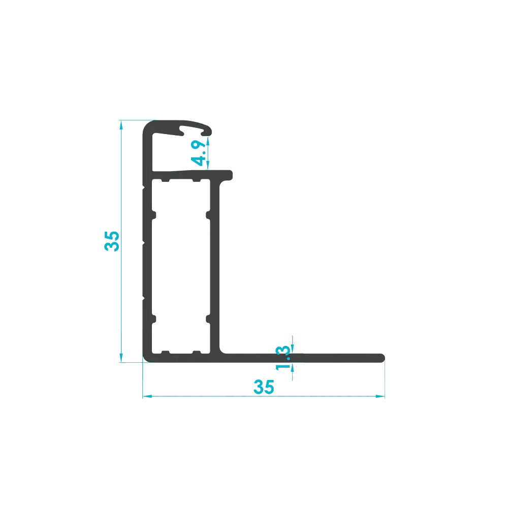 Solar PV Module Aluminum Frame Profile 35mm (Code: 3139) — Engineering Section Drawing | SolarAlu Global