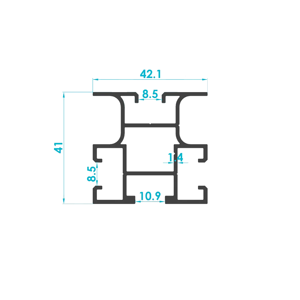 Solar Intermediate Bracing Beam Profile (Code: 3143) — Engineering Section Drawing | SolarAlu Global