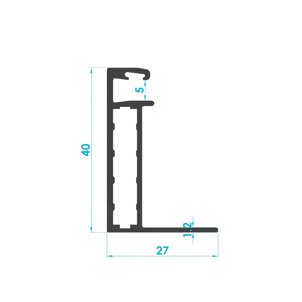 Solar PV Module Aluminum Frame Profile 40mm (Code: 3160) — Engineering Section Drawing | SolarAlu Global