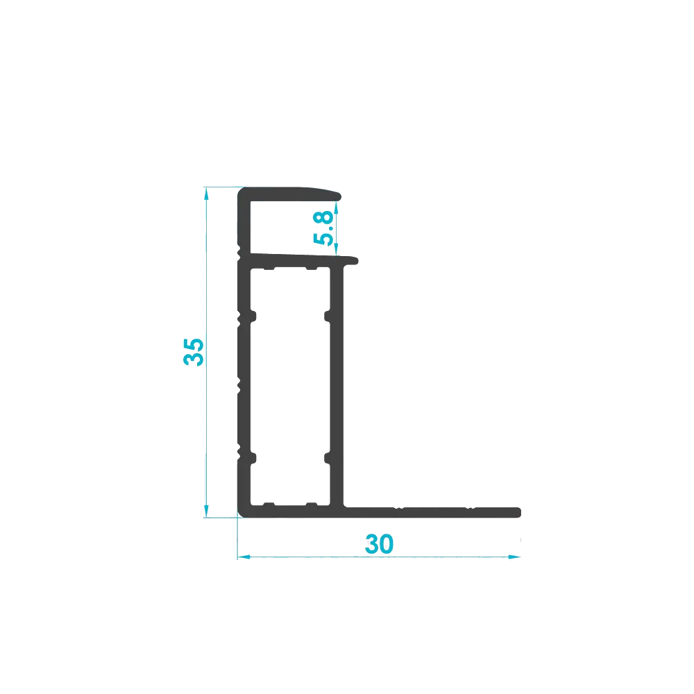 Solar PV Module Aluminum Frame Profile 35mm (Code: 3183) — Engineering Section Drawing | SolarAlu Global