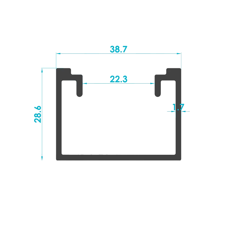 Universal Solar Mounting Structural Profile (Code: 3186) — Engineering Section Drawing | SolarAlu Global