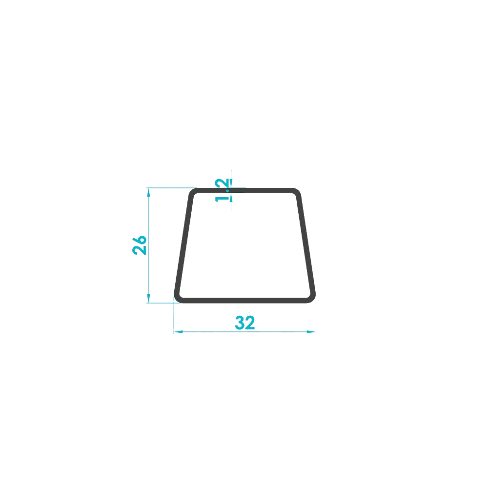 Trapezoidal Rail Clamp Connector Profile (Code: 3414) — Engineering Section Drawing | SolarAlu Global