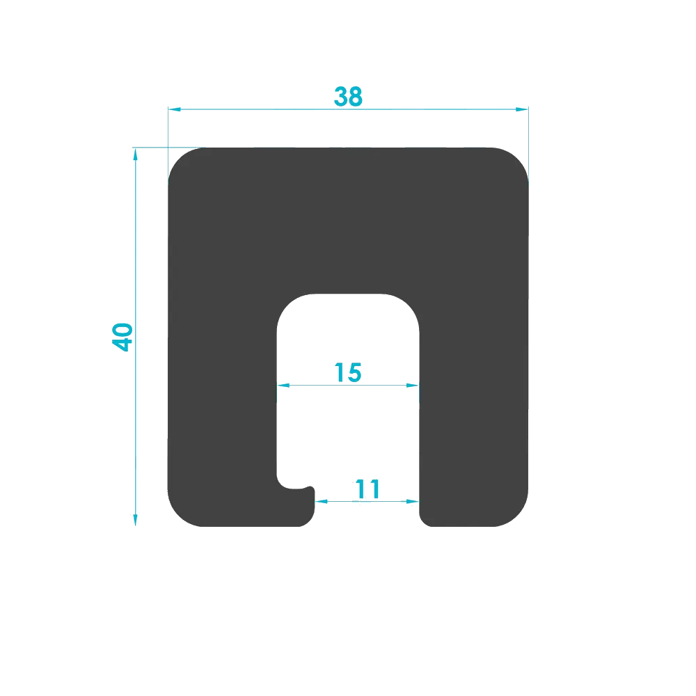 Solar Rail Grounding Clamp Profile (Code: 3415) — Engineering Section Drawing | SolarAlu Global