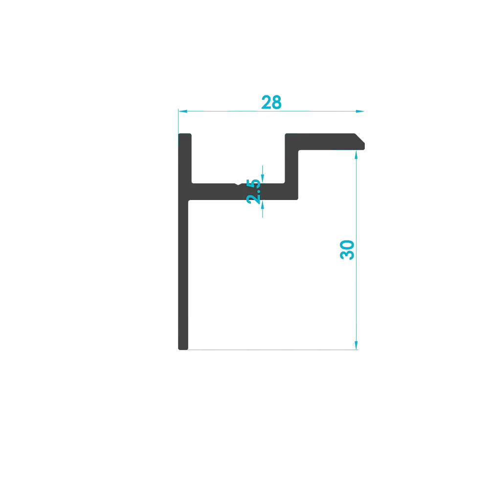 Solar Module End Clamp Profile 30mm (Code: 3614) — Engineering Section Drawing | SolarAlu Global